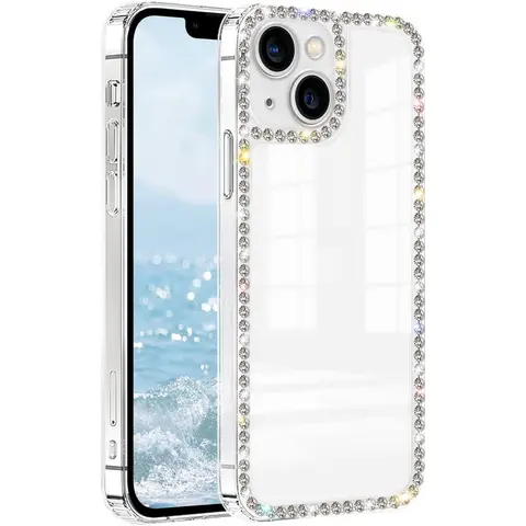 phone case for iPhone 18 pro max/17/16/15/14/13/12/11 Pro Max Plus,Bling Diamond Glitter Rhinestone Bumper Smartphone Case - phone cases for iphone 17 pro max cases,Soft Silicone Luxury Fashion Protective Casing , Drop Protection