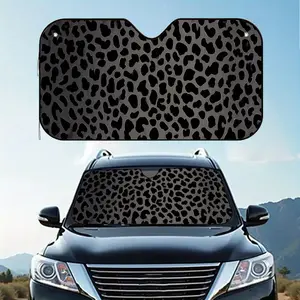 1pc 2D Flat Leopard Spots Grid Car Windshield Sunshade, Car Window Shades – Stylish Design, Keeps Your Vehicle Cool, Includes 4 Suction Cups for Easy Installation, Foldable for Convenient Storage, Perfect for Cars, SUVs & Trucks, 2D Flat