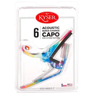 Kyser Quick-Change Guitar Capo for 6-string acoustic guitars, Tie-Dye, KG6TDA