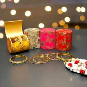 Elegant Assorted Bangle Box Organizer | Traditional Indian Wedding Favor & Bridesmaid Gift | Sophisticated Storage With Travel Ease