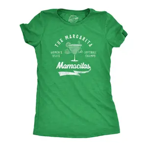 Womens The Margarita Mamacitas T Shirt Funny Drinking Lovers Softball Team Champions Tee for Ladies Funny Womens T Shirts Cute Vintage Fashion Casual Ladies T-Shirt Gift Funny Drinking Top Women's Novelty Tees Green -