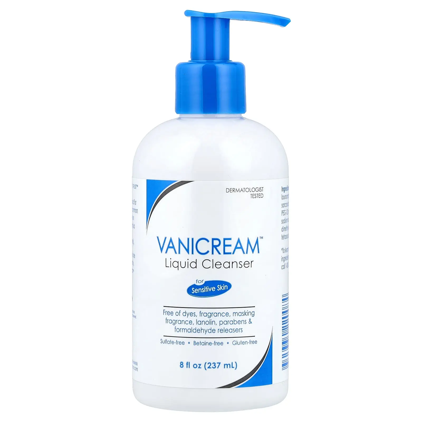 Vanicream Liquid Cleanser, For Sensitive Skin, Fragrance Free, 8 fl oz (237 ml)
