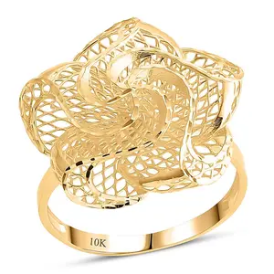Blooming Flower Ring in 10K Yellow Gold Size 10 2.30 Grams Christmas Gifts