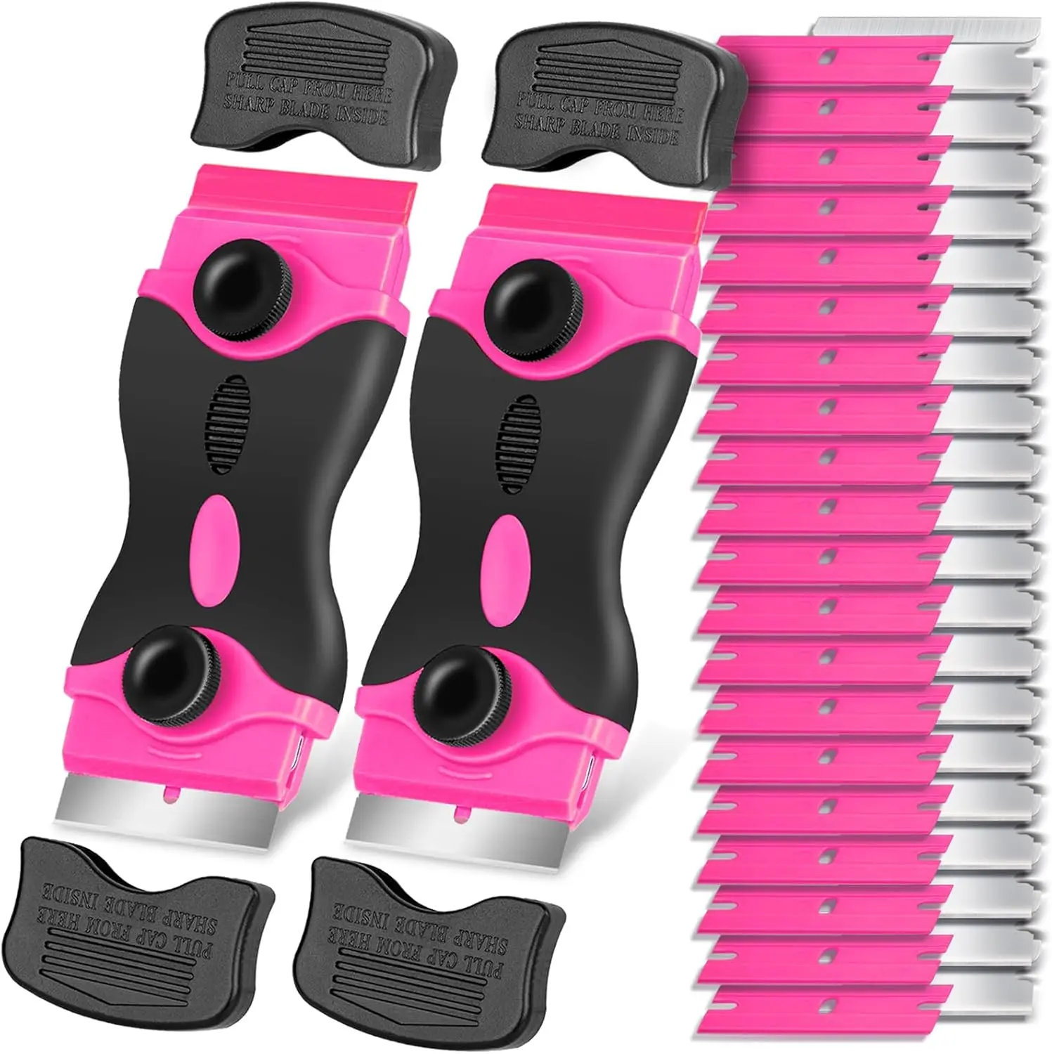 Razor  Scraper Tool Kit - 2Pack Razor Scrapers & 40 count Extra , Plastic  Scraper Tool, Razor Scraper Tool for Glass Top Stove, Scrappers for Cleaning Window, Cooktop, Oven, Floor