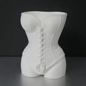Creative Desk Organizer Pen Holder, Dress-Shape Brush Storage, Dry Flower Vase, Desktop Decoration, Unique Home Accessory