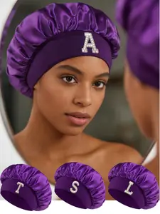 1 Piece Sleep Caps, Bonnets for Sleeping, Hair Bonnet, Elastic Wide Brim Silk Satin Cap, Soft Breathable Design, Anti-Slip Inner Band, Casual Turban Hat for All Seasons