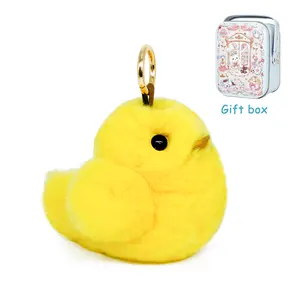 BunnyLulu Cute Animal Keychain with Gift Tin – Fluffy Avocado,Ducky, Capybara & Bear Charms – Fun Accessories & Cute Eater Basket Gifts for Girls, Teens, and Friends