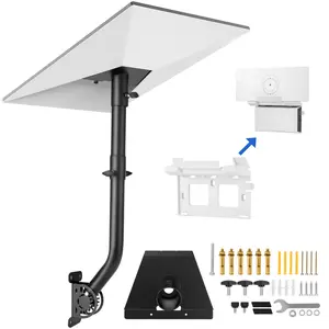 Starlink Mount Gen 3, Adjustable Starlink Gen 3 Pole Adapter with 2-in-1 Router Mount, 28.3in Starlink Mounting Kit, Wall/ Roof/ Eaves Installation, 360° Rotatable All Metal