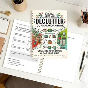 365 Day Organization Journal Notebook, 120 Pages, Home Organizing Diary, Storage & Cleaning Tools, Task List Planner, Color Coded, Durable Binding
