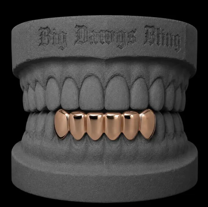 14K Rose Gold Bottom 6 Lower Grillz
