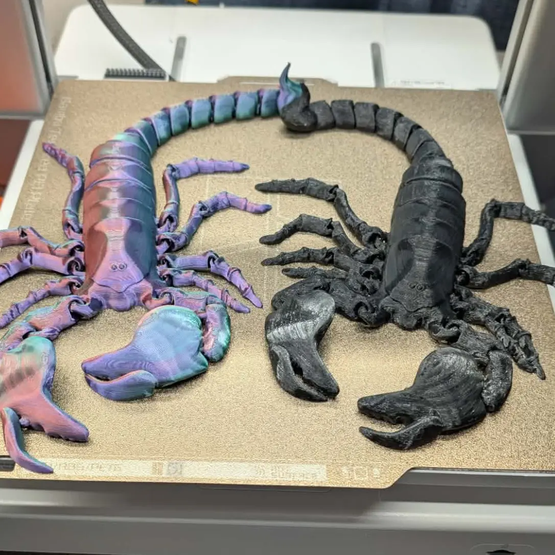 Large 3D Printed Articulated Flexi Scorpion Figure - Lightweight, Flexible, Artistic, Detailed Desk Decor, Creepy Crawly Collectible, Flexibility