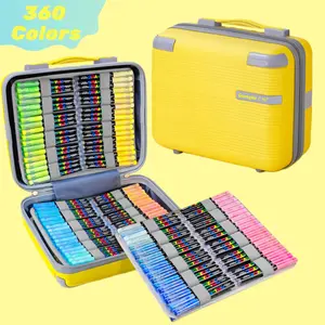 Acrylic Paint Markers,Detachable suitcase,Brush Tip , Acrylic Paint Pens with Direct-Liquid Ink System, Paint Markers for Rock Painting, Fabric, Wood, Canvas, Plastic, Permanent,Washable,Quick-Drying,Waterproof, Art Marker Set