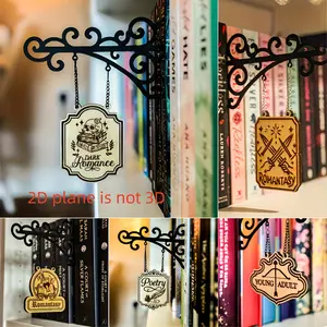 Wooden Book Corner Bar Sign with Hanging Bracket, Home Office Decor, Library Organizer, Custom Book Gift for Christmas, Halloween, Thanksgiving