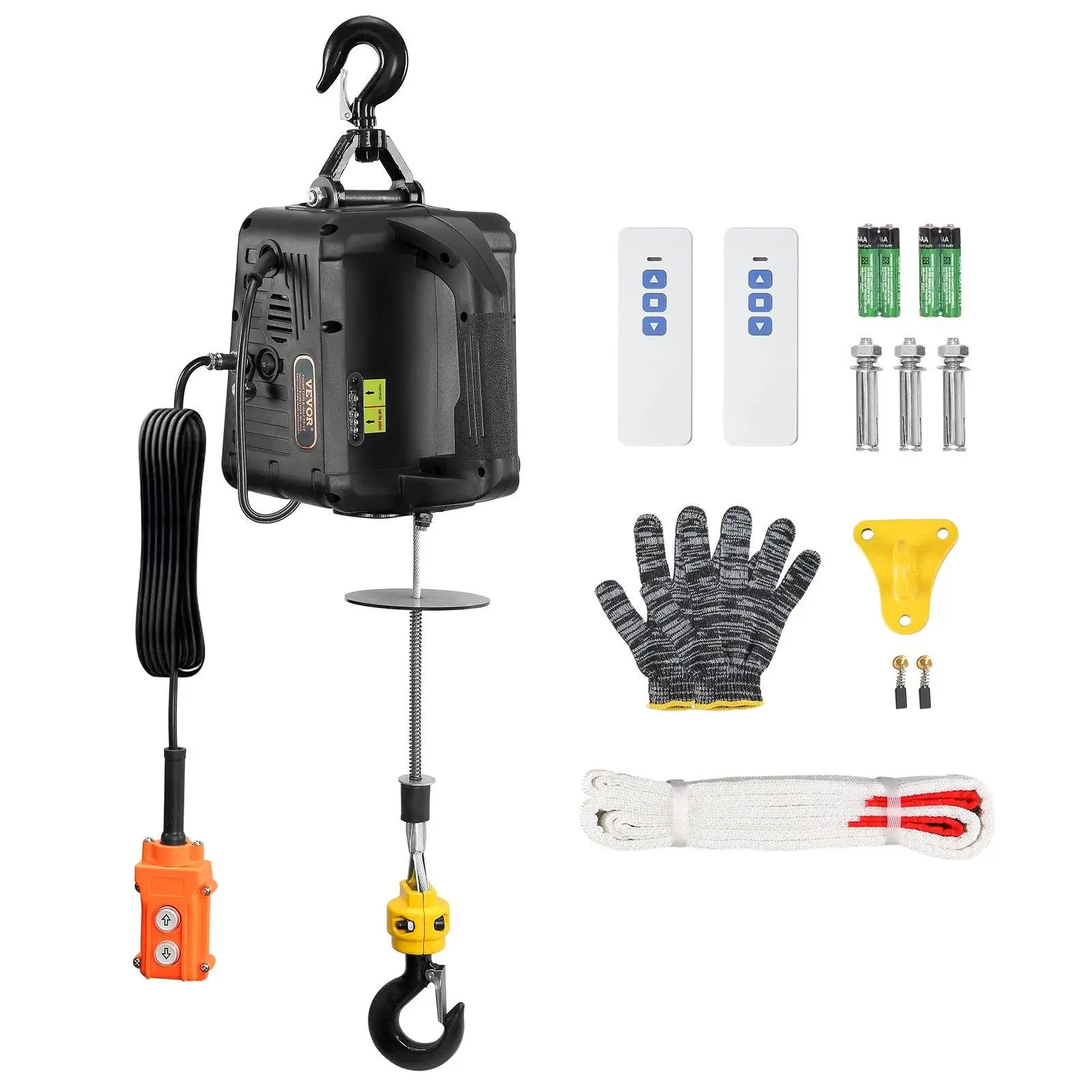 【Summerfinds】VEVOR 3-in-1 Electric Hoist Winch, 1100lbs 1500W Portable Power Winch Crane, 110V/120V 22.9 ft Lifting Height, 13 ft/min with Manual, Wired and Wireless Remote Control, Overload Protection VEVOR Super Brand Day