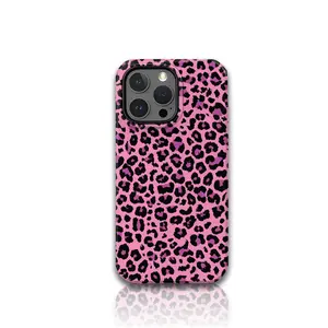 Fashionable leopard print pattern, vintage matte phone case, compatible with iPhone 11, 12, 13, 14, 15, 16, 17 Pro Max,Brand new 2-in-1 shockproof design.MFL59