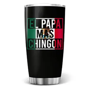 El Papa Mas Chingon Tumbler, Regalos Para El Dia Del Padre For Mexican Dad Tumblers with Lid  20oz , Father's Day Gift Travel Cup, New Dad Gifts, Christmas Gift For Men
