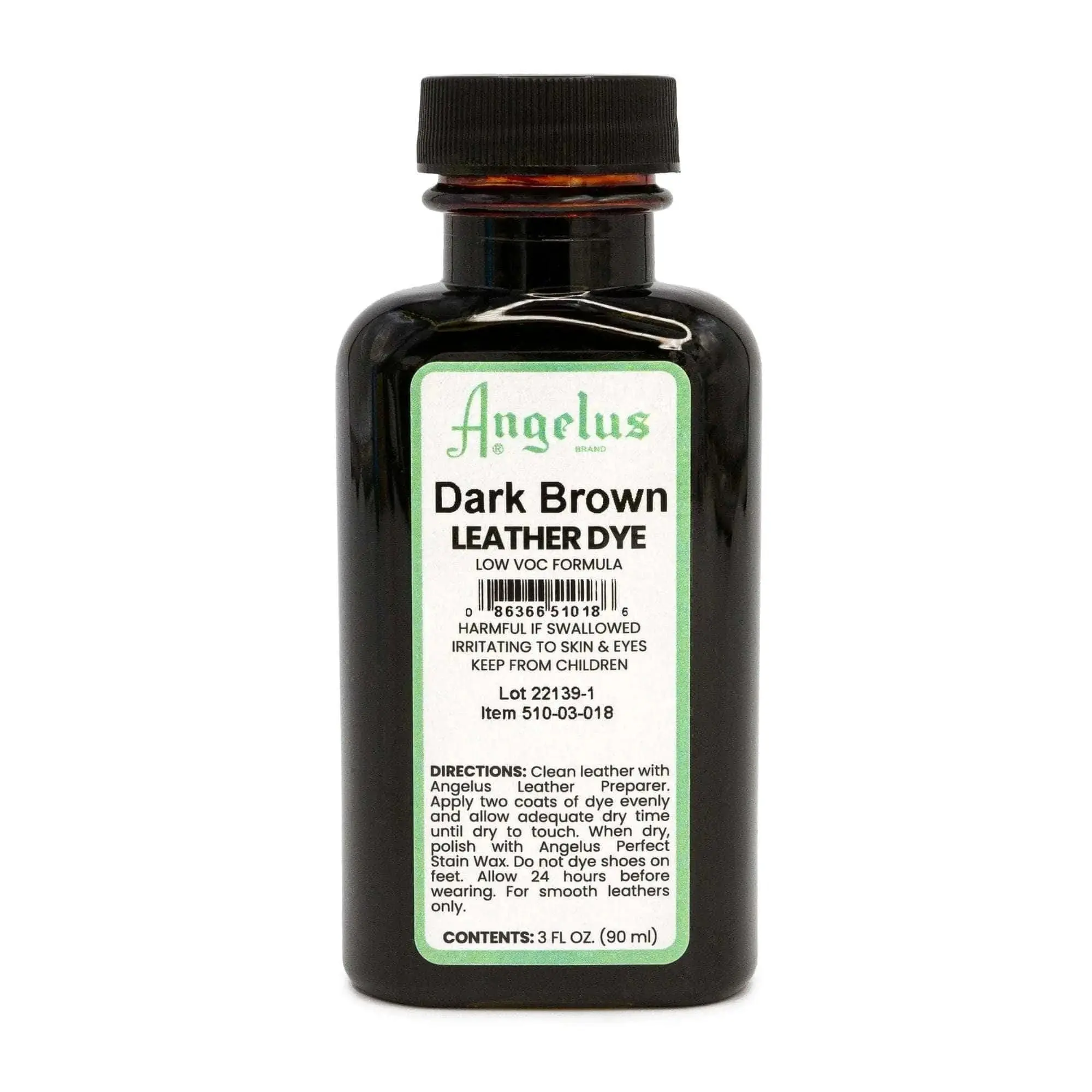 Angelus Dark Brown Low VOC Leather Dye for Footwear and Shoe Restoration Eco-Friendly Cleaning Supplies 3 fl oz