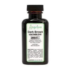 Angelus Dark Brown Low VOC Leather Dye for Footwear and Shoe Restoration Eco-Friendly Cleaning Supplies 3 fl oz