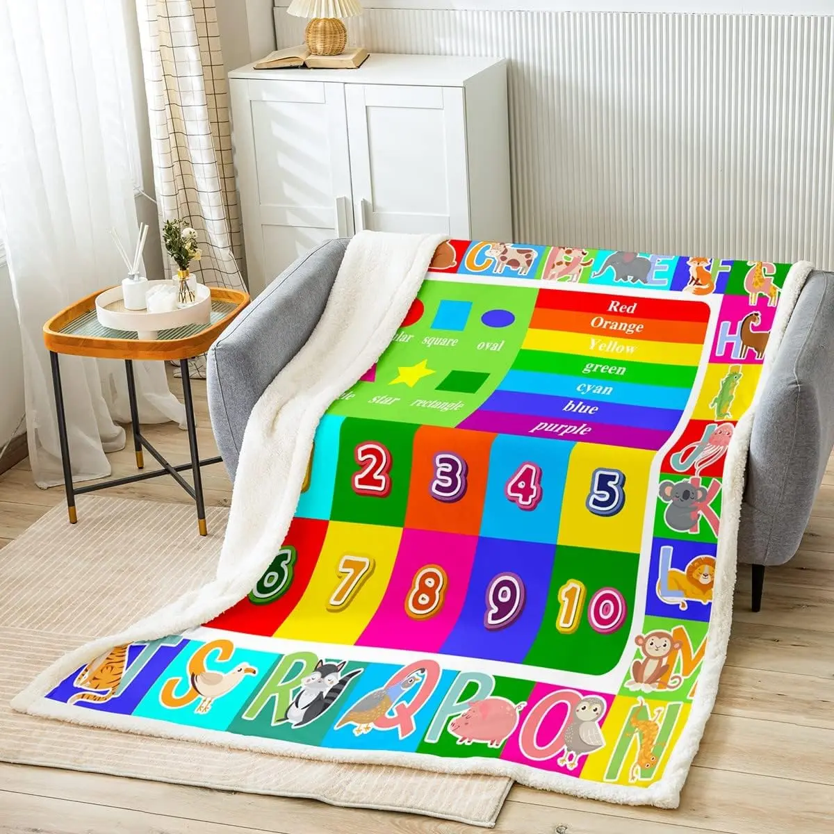Cozy Flannel Fleece Throw Blanket - Adult-Sized All-Season Plush Animal Characters Blanket, Fluffy Sherpa Assorted Color Bedroom Linen, Luxury Cabin Country Gift, Fluffy Blankets, Sherpa Blankets