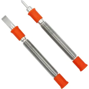 2- Hammerless 5/16-Inch Cold Chisel and 1/8-Inch Center Punch Set, Spring  Rivet Removal Set for Metal