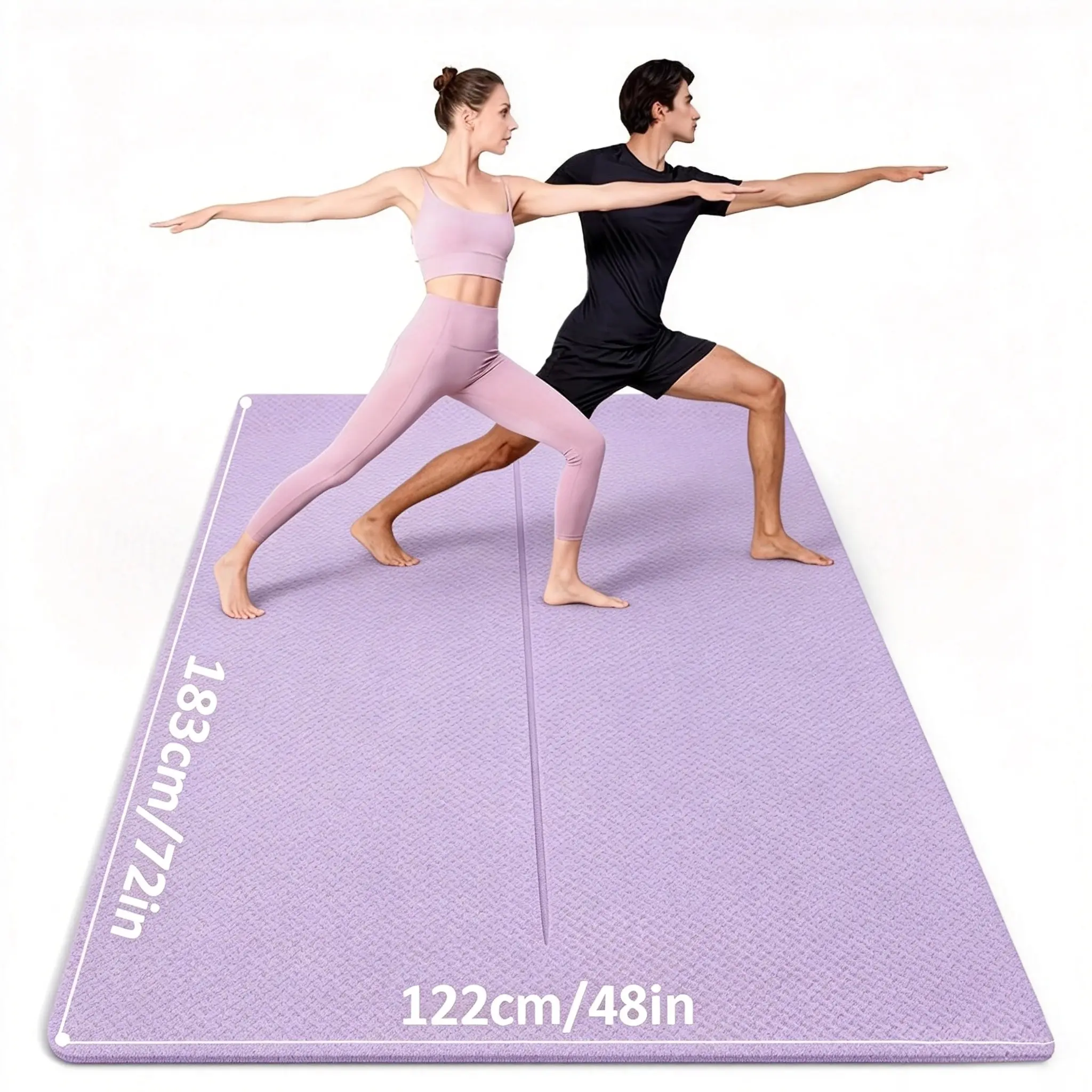 Large Size 6.0X4.0/6.0x2.0 ft Enlarged Yoga Mat, Double Non Slip Yoga Mat,8mm Exercise Mat, Fitness Mat for Home And Outdoor Use, Yoga, Pilates, Fitness Training Mat