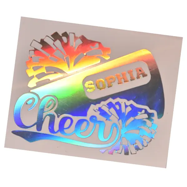 Cheerleading Name Decal Sticker for Water Bottles & Tumblers. Cheerleader Megaphone and PomPom Vinyl. Cheer Competition School Team Spirit.