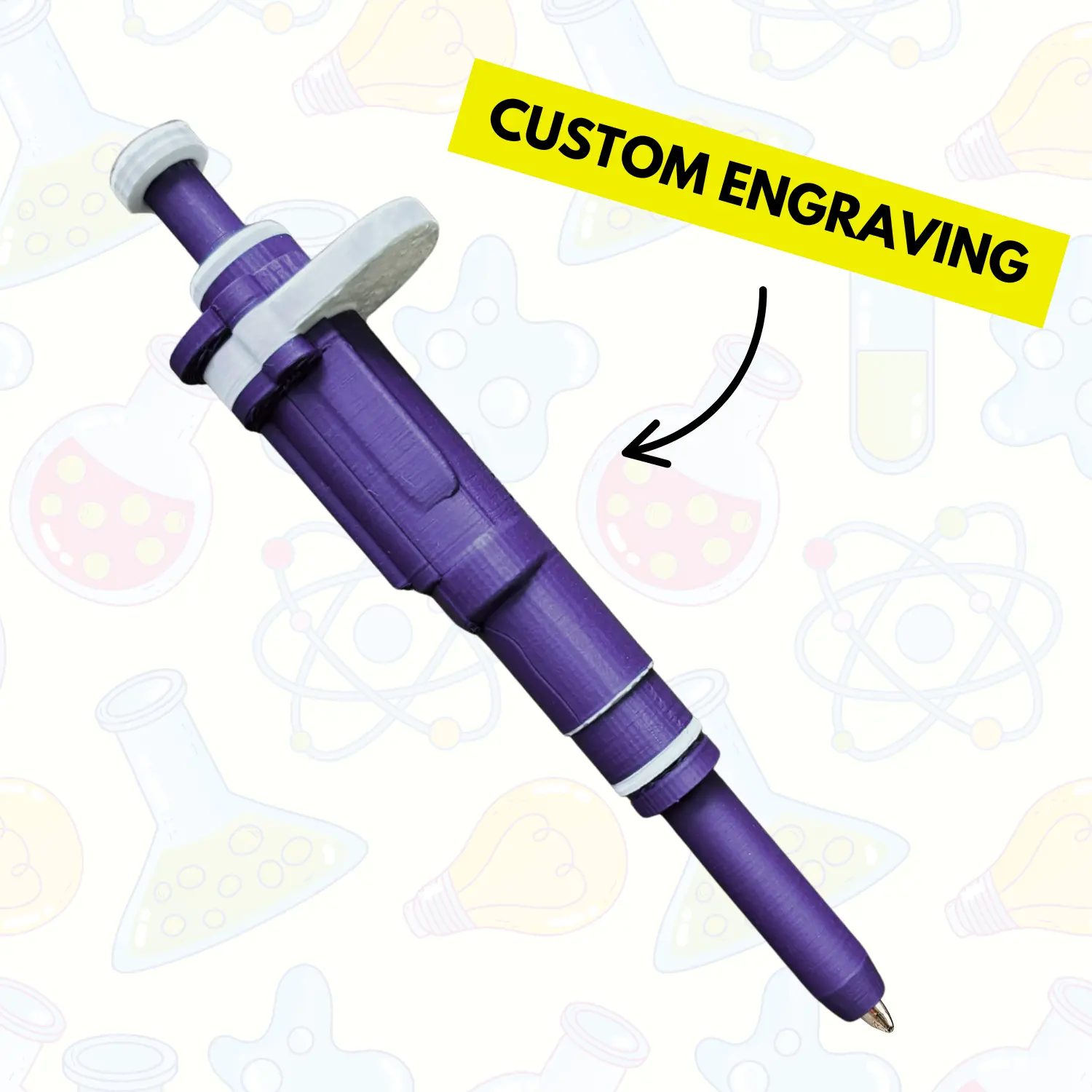 Ultra-Realistic Dark Purple Retractable 3D-Printed Specialty Ballpoint Pen, Collectible Ink-Based Refillable Pen & Refills for Office Stationery, Specialty Pen, Collectibles