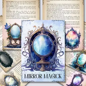 Mirror Magick Composition Notebook, A Complete Guide to Mirror Scrying & Full Moon Rituals - Esoteric Reference Book for Spiritual Seekers, Featuring Meditation, Divination & Energy Cleansing