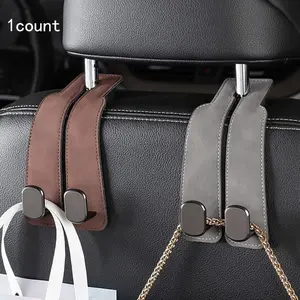 Car Seat Back Cover with Hidden Metal Hooks, PU Leather Material, Compatible with Multiple Car Models, Durable & Stylish Design