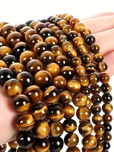Natural Stone Beads Tiger Eye Round Loose Beads for Jewelry Making, 15 Inch String 4-10mm, Perfect Gift for Parents, Beaded Bracelets