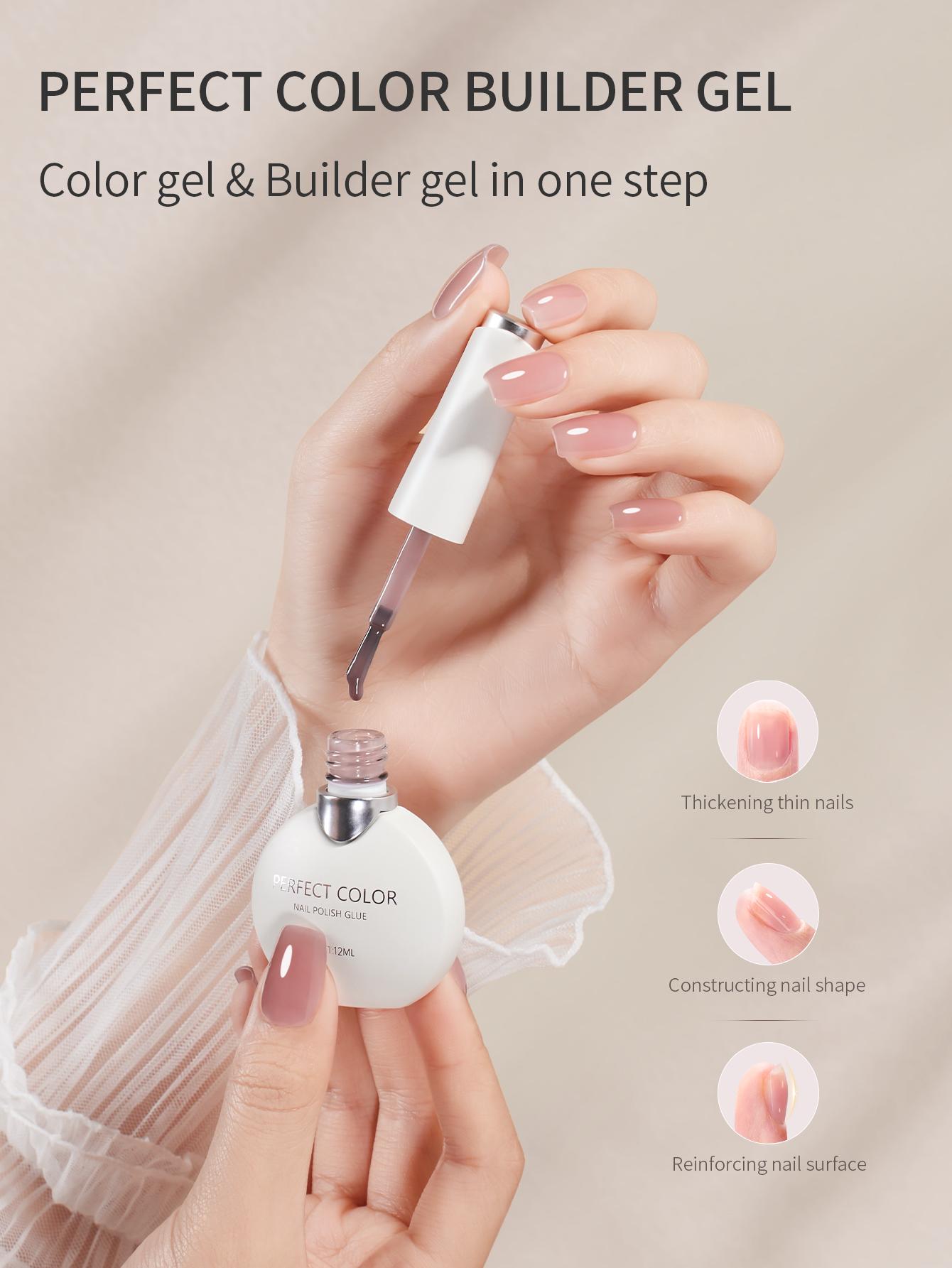 12ML Rubber Base Builder Gel for Natural Nails, Long Lasting Milky White Nude Gel Polish for Nail Thickening & Strengthener, 4-in-1 Color Gel in A Bottle 【UV/LED & Top Coat Needed】