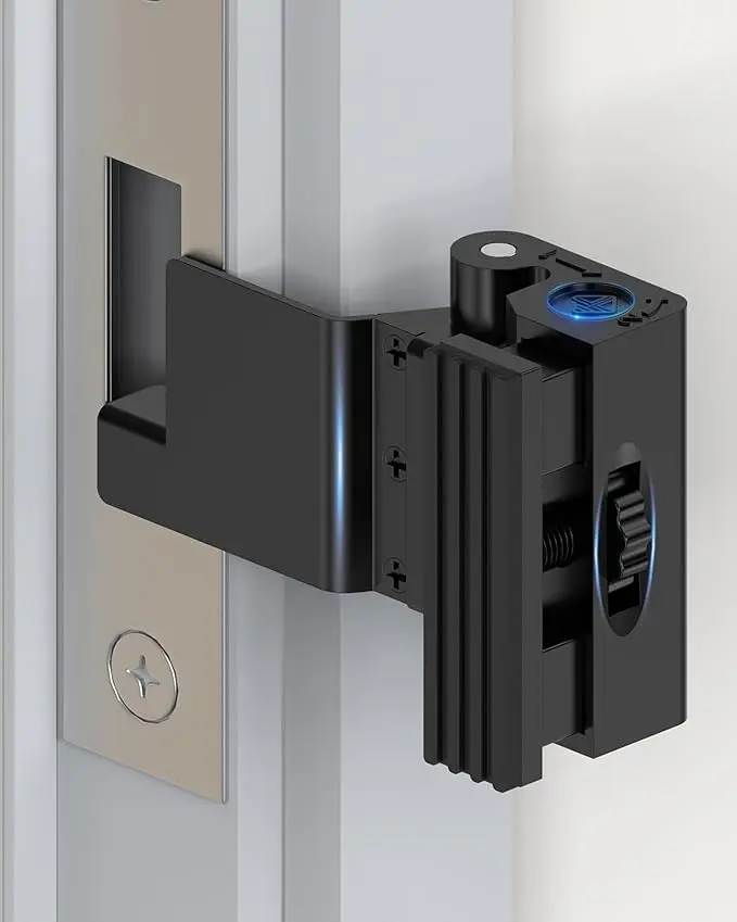 Door Lock for Travelers, 2x2x3 Inches Adjustable Easy-to-Carry No-Drilling Reinforcement Latch Stopper, Enhances Security for Hotel Rooms & Home Door Hardware