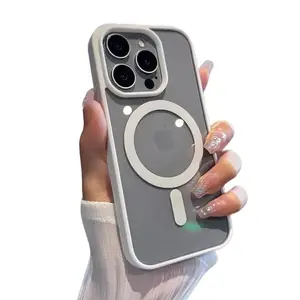 Luxury Magnetic Wireless Charge For Magsafe Case For iPhone 17 Air 17 16 15 14 Plus 13 12 Mini 11 Pro X XR XS Max Soft Bumper Clear Cover Protection Black