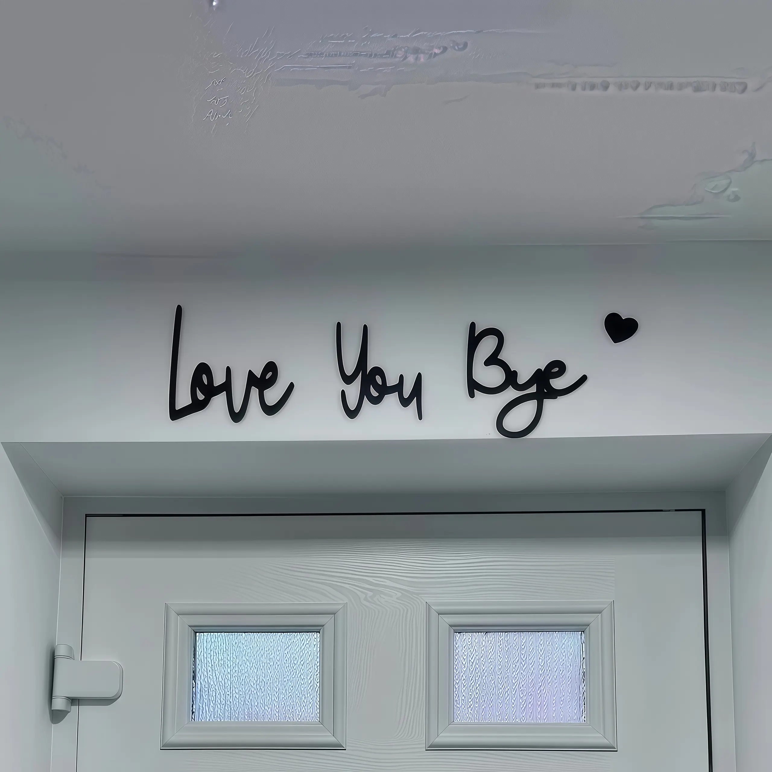 Wooden Wall Art Love You Bye Letter Pattern Wall Hanging Decor Inspirational for Home Prayer Room Farmhouse Ornaments Art Decoration Hangable