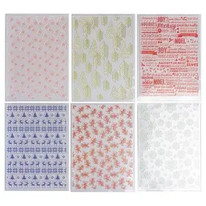 Crafts & Sewing Kingston Crafts 5" x 7" Holiday Background Stamps - Set of 6