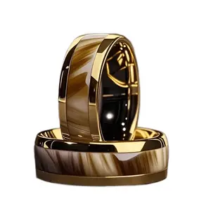 Luxury Wood Grain Titanium Steel Ring!Low-key luxury vibe, perfect for commute and business occasions✨