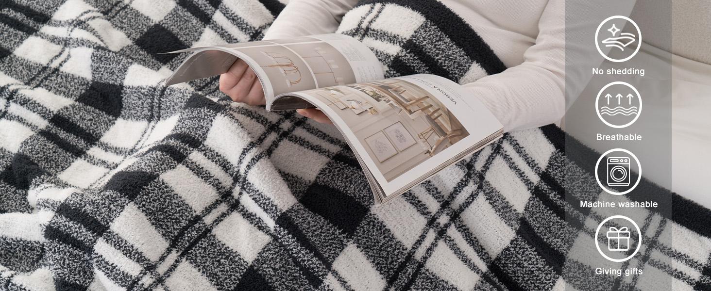 Battilo | Reversible Plaid Throw Blanket - Warm Aesthetic, Comfy, Knitted for Sofa & Bed, 50"x60" Home Decor Blanket Battilo | Reversible Plaid Throw Blanket - Warm Aesthetic, Comfy, Knitted for Sofa & Bed, 50"x60" Home Decor Blanket