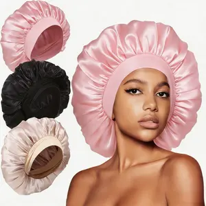 Silk Bonnet for Men & Women, Adjustable Satin Sleep Cap with Elastic Band, Soft Hair Wrap for Sleeping