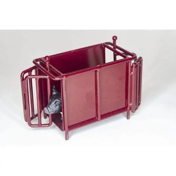 Little Buster Toys 1/16th Scale Metal Animal Enclosure - Durable Frame Cage, Powder-Coated Finish, 2 Sliding Gates, 5.50” L x 5.00” H for Hog Habitat, Weight Track & Show Prep