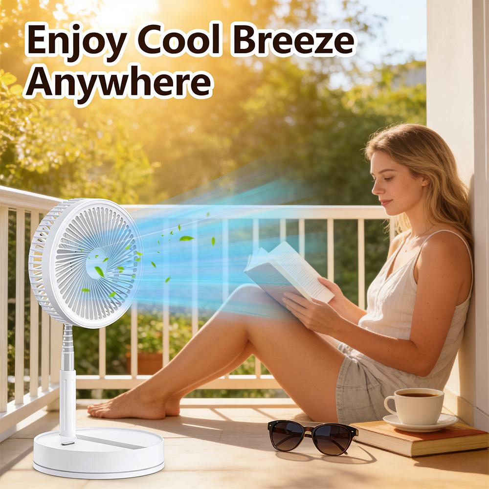 Foldable USB-Powered Desk Fan - 360° Rotation, 3 Speed Settings, 8000mAh Ultra-Long Battery Life, 105cm Max Height, Quiet Operation, Portable Oscillating Fan for Bedrooms, Offices Foldable USB-Powered Desk Fan - 360° Rotation, 3 Speed Settings, 8000mAh Ultra-Long Battery Life, 105cm Max Height, Quiet Operation, Portable Oscillating Fan for Bedrooms, Offices