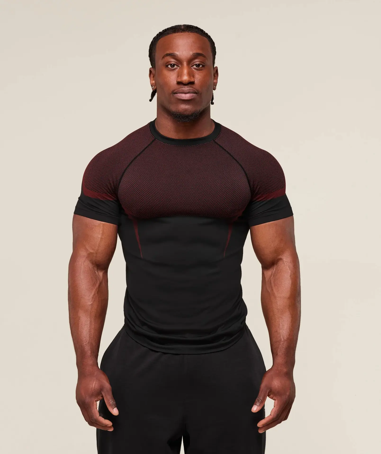 (CLEARANCE) Men's Athletic T-shirt, Seamless Workout Gym Shirt (with logo)