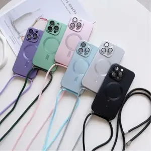 Magnetic Crossbody Strap Phone Lanyard Phone Sling Phone Case for iPhone 17 16 15 14 13 12 11 Pro Max Plus Protective Case
