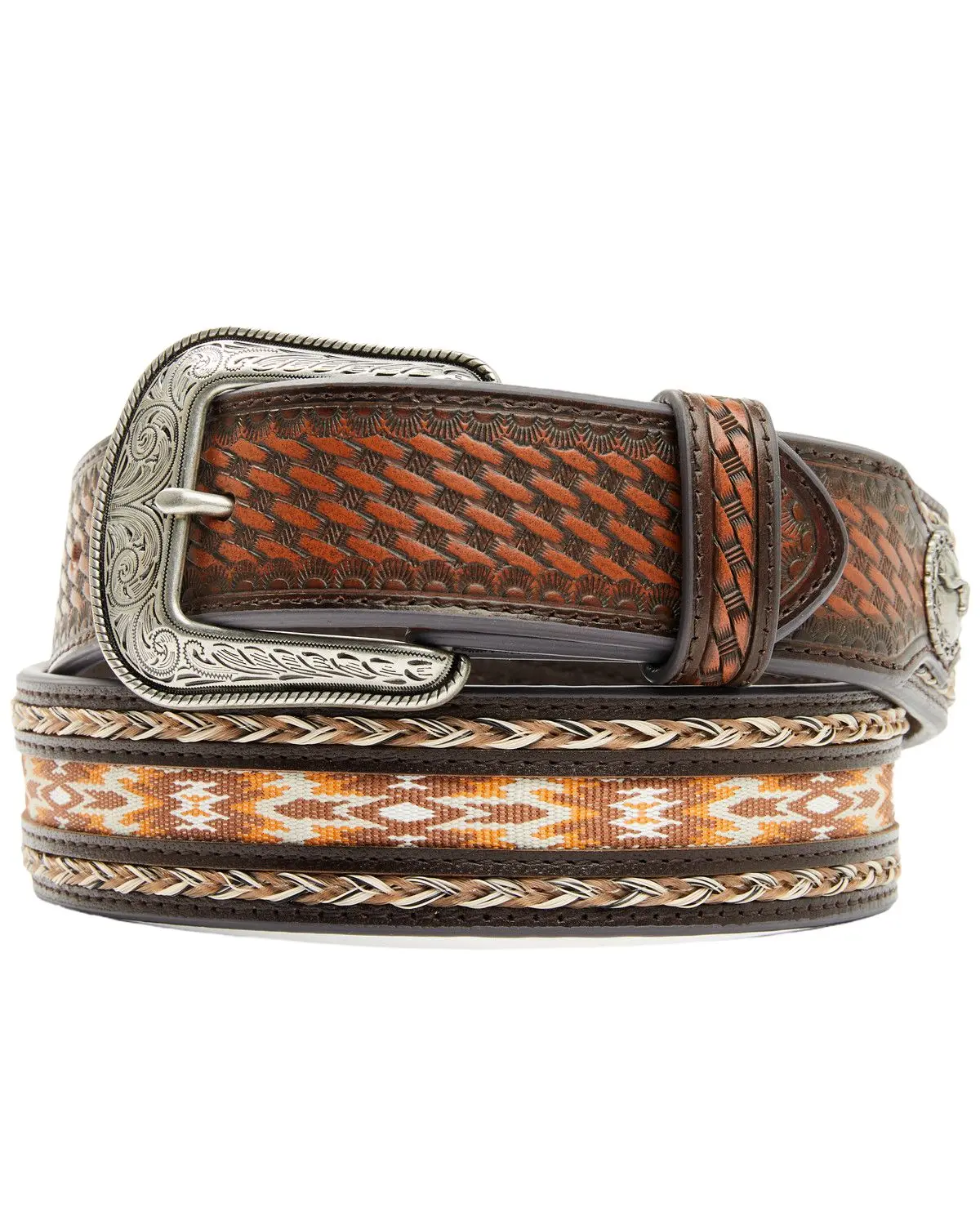 Cody James Men's Men'S Atwood Southwestern Inlay Belt - Cjafa24bt2-Dkbn