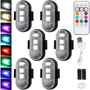 RGB Led Attention-inducing Warning Lights Motorcycle Lights LED Flash Position Wireless Lights Suitable for Camping Cycling Running at Night