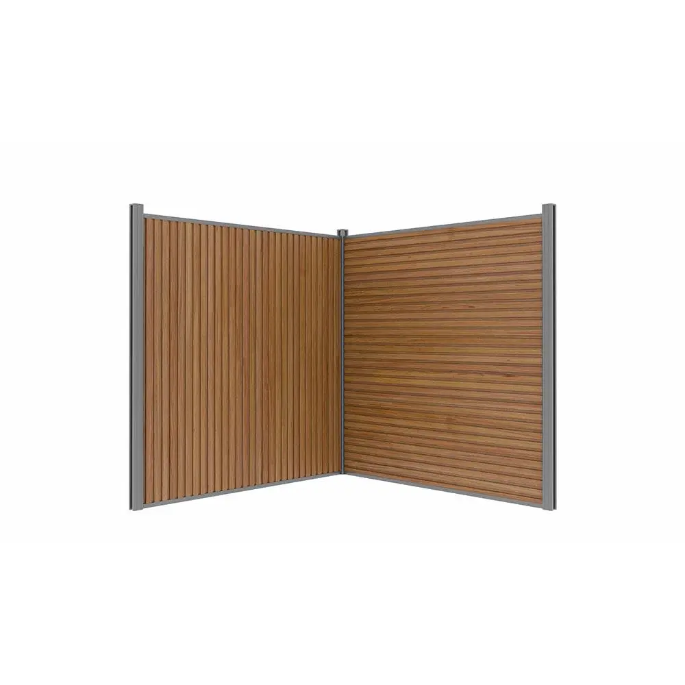 All Weather WPC Composite 3D Fence Slat Panels Textured Weathered Teak Wood Grain, Waterproof UV-Resistant Decorative Wall Cladding, Durable Outdoor Privacy Wall System for Garden, Patio, Exterior Decor