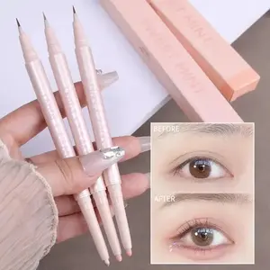 Dual Head Eyeliner & Highlighter Pencil Set, Ultra-Fine Tip, Long-Lasting Waterproof Sweatproof Makeup, Eyeliner Easy, Perfect for Beginners, Eye Makeup Products