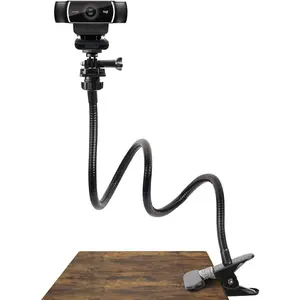 25 Inch Webcam Stand, Flexible Desk Mount Clamp Gooseneck Stand for  Webcam C960 C930e C930 C920 C920S C922x C922 Brio 4K C925e C615 and Other Devices with 1/4" Thread-PIWS01