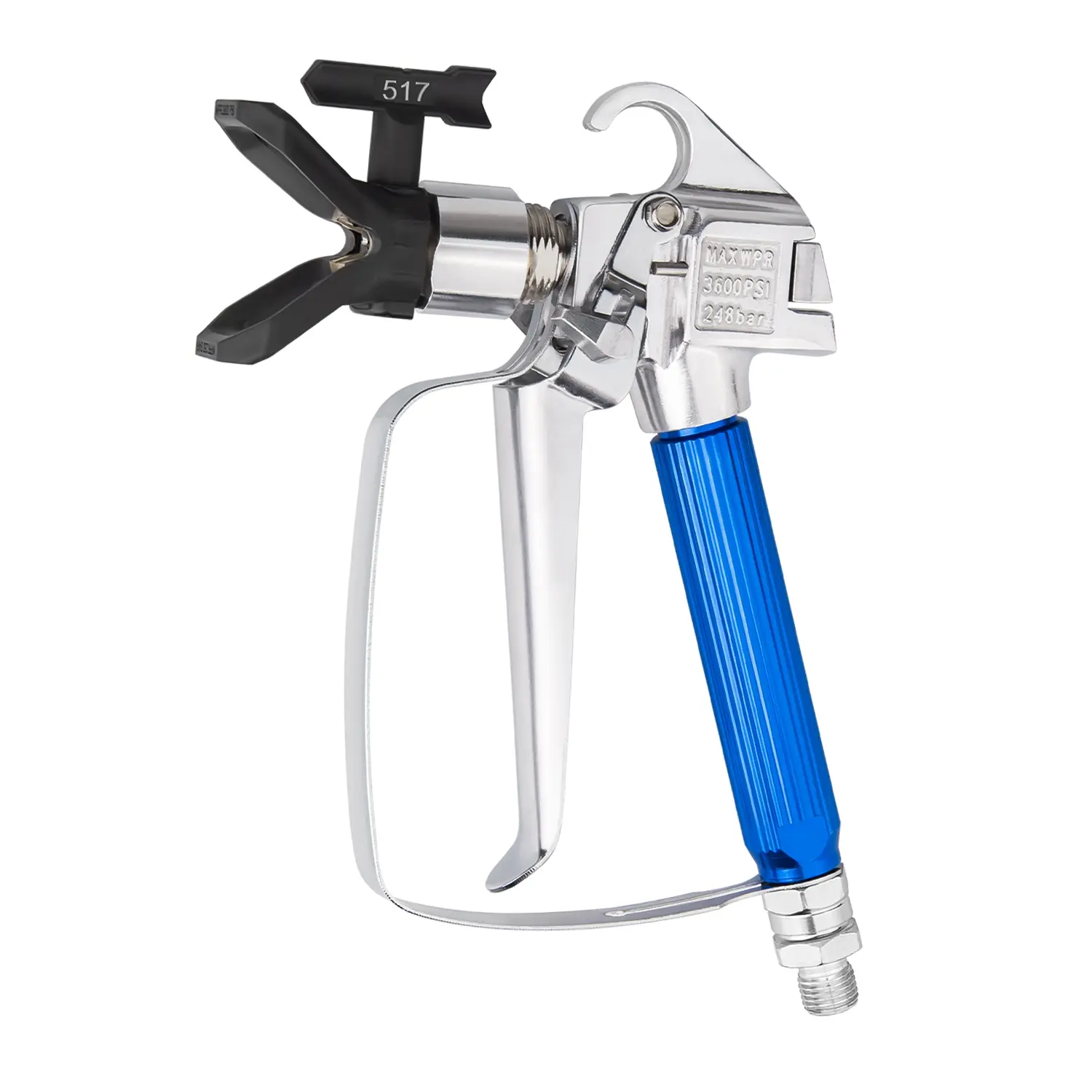 3-Piece Airless Spray Gun Set, Blue and Black Combination, includes a 517 nozzle and nozzle seat, suitable for airless sprayers used on interior/exterior walls, gardens, decks, and fences, Paint Spraying Tool, Spray Painting Tool