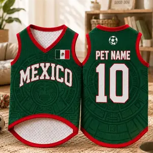 Pet Soccer Mexico Jersey, Team Dog Shirt, Custom Name Number
