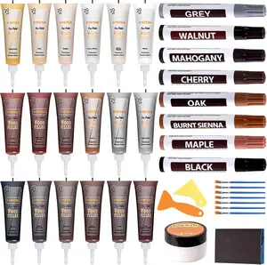 AHEYIDA Wood Floor Scratch Repair - Repair Kit Wood Filler Putty, Touch Up Pens for Scratch Stain Hole, Restore Scrapers Gloves